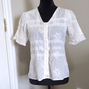 White Lace Women's Top Sz 6